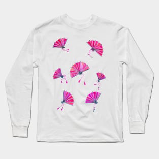 Pink Chinese fans Long Sleeve T-Shirt